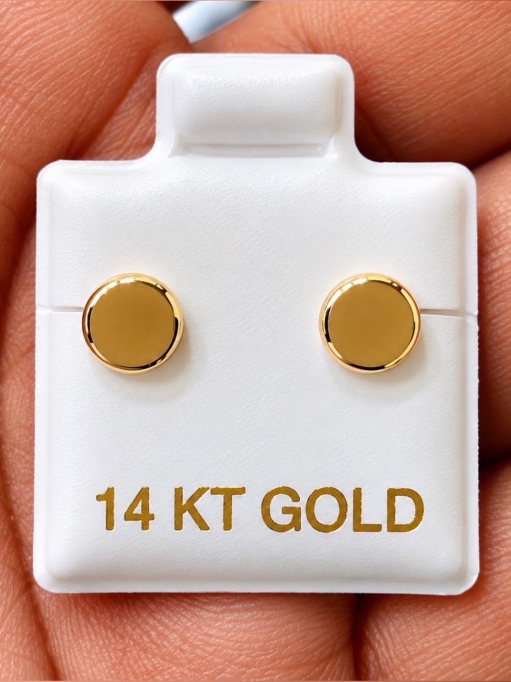 14 KARAT SOLID GOLD DISC STUD ESRRING